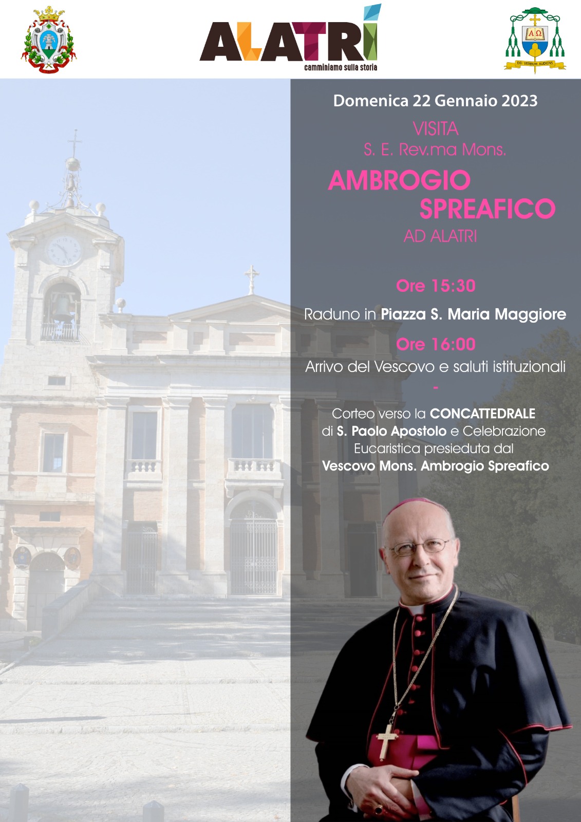 Benvenuto a Sua Eccellenza Monsignor Ambrogio Spreafico, nominato Vescovo della Diocesi di Anagni Alatri. 
